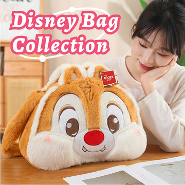 Disney Backpack Series Bag Cici&Titti Furry Cartoon Shoulder Bag Large Capacity Fall and Winter Shoulder Bag