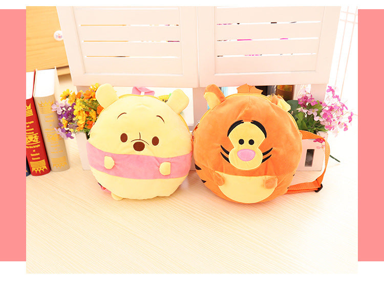 Otterwini Bear Cute Ball Children's Backpack Kindergarten Plush Backpack Bag Spring Outing Gift
