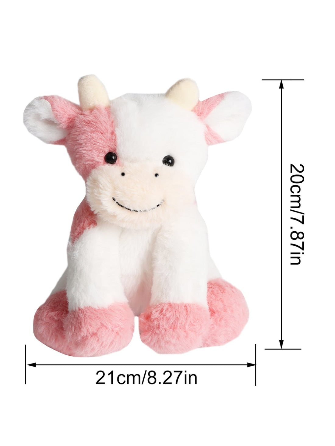 Molutian 20cm/7.87in Cute Sitting Cow Stuffed Animals Soft Cuddly Cow Plush Stuffed Animal Birthday Gifts For Boys And Girls Plush Animal Decorations ,Room Decoration,Squish Mellows,Weighted PlushTeddy