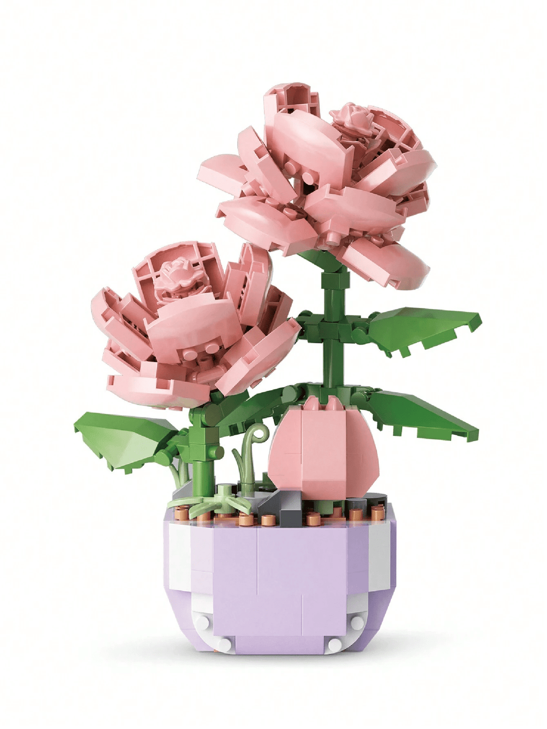 317 Pcs Of DIY Building Block Imitation Flower Set, Including Rose Bouquet, Sunflower, Lavender, Cute Style Flower Pot, Cartoon Building Block Assembly Toys Birthday Puzzle Doll Gift