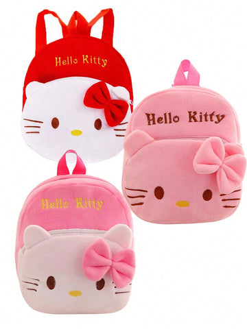 Sanrio Of Anime Cartoon Hello Kitty Plush Bag Shoulder Backpack Cute Versatile Plush Animal Kitty Cat Doll Toy (Some Parts May Be Random),Doll Toys,Stuffed Animal,Soft Toys Multicolor