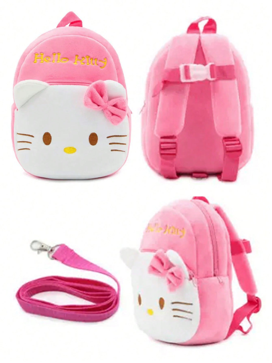 Sanrio Of Anime Cartoon Hello Kitty Plush Bag Shoulder Backpack Cute Versatile Plush Animal Kitty Cat Doll Toy (Some Parts May Be Random),Doll Toys,Stuffed Animal,Soft Toys Multicolor