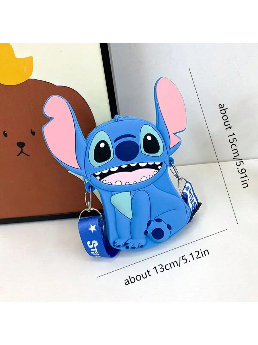 Sanrio Stitch & Angel Cute Cartoon Crossbody Bags, Stylish Silicone Mini Shoulder Bags With Adjustable Straps, Charming PVC Totes, Cute Accessories For Everyday Wear, The Perfect Holiday Gift Stitch Book Bag,