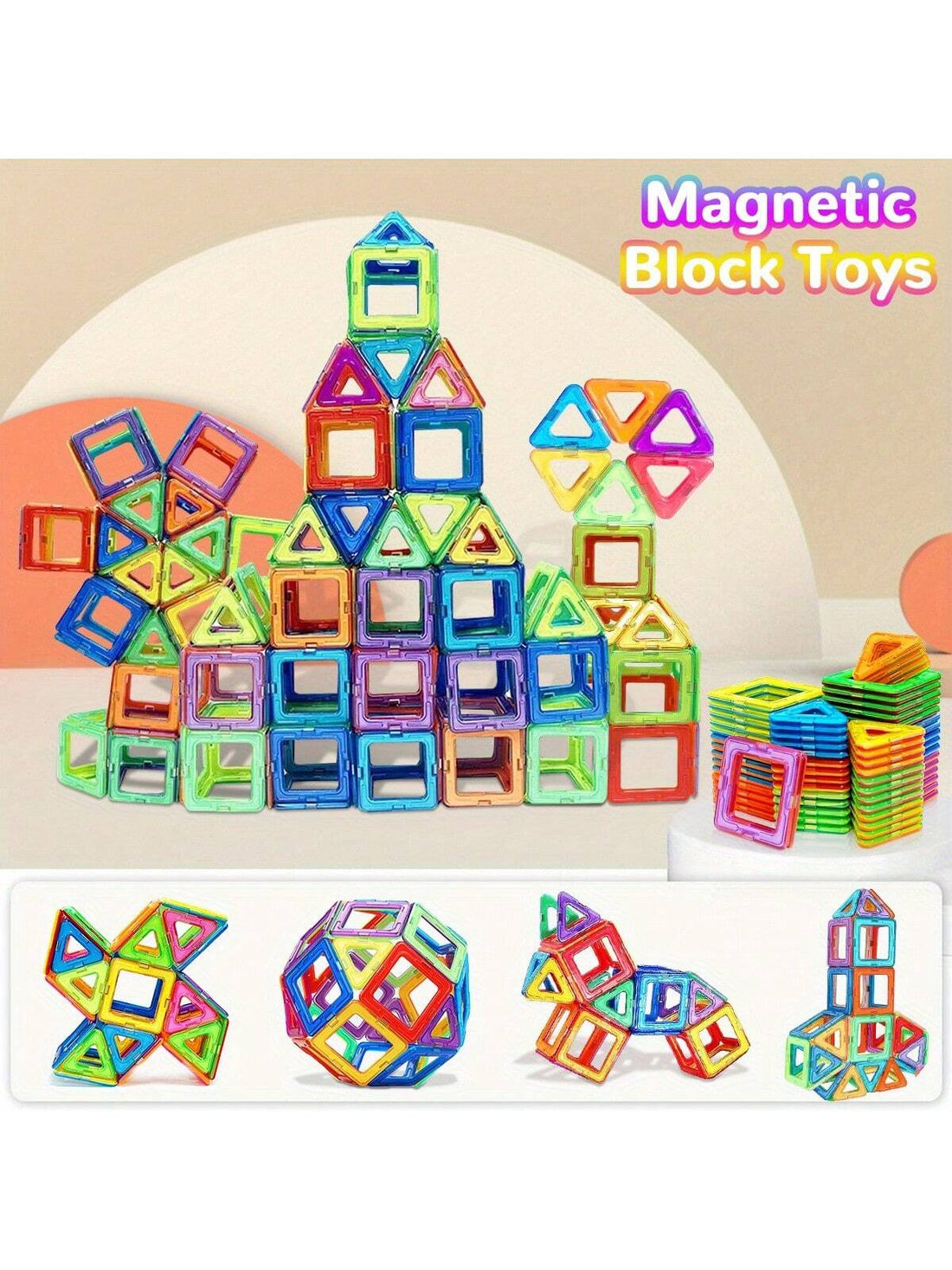 Magnetic Blocks Design Build Toys, Exercise Hand-Eye Coordination Creativity Hands-On Ability DIY Creative Learning Educational Toy, Girls Boys Best Birthday Christmas Gifts, Random Color Multicolor