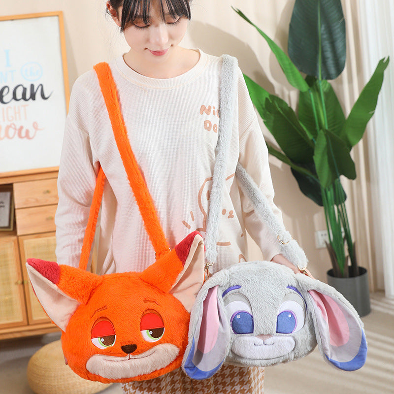 Zootopia Nick & Judy Crossbody Bag 25cm - Anime Cartoon Shoulder Purse, Adjustable Strap Lightweight Daily Bag for Fans Gift